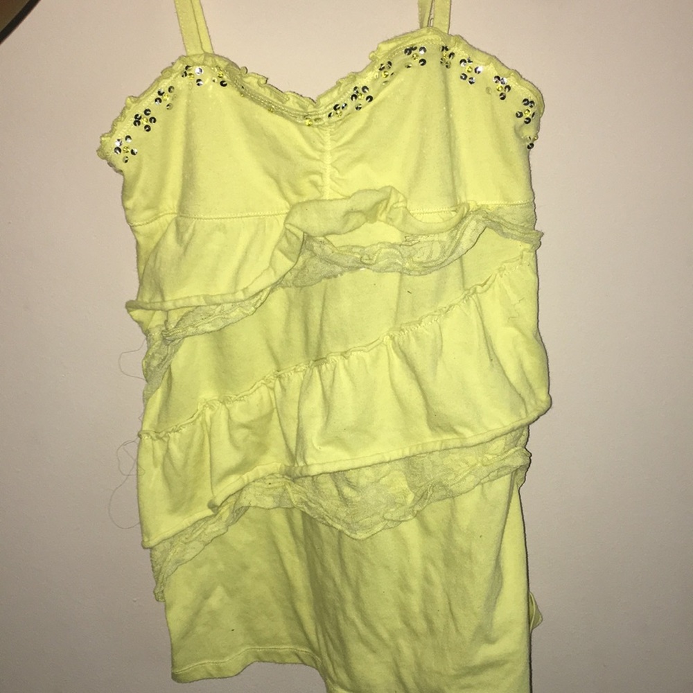 Yellow spaghetti strap top